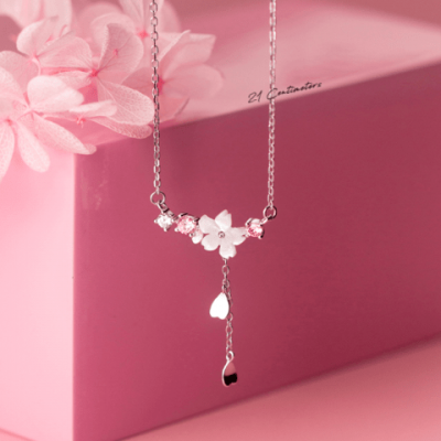 Dây chuyền kim cương bông hoa