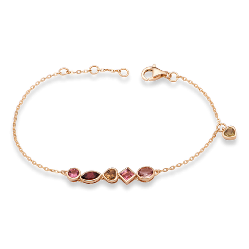 Lắc tay vàng 18K mix đá quý